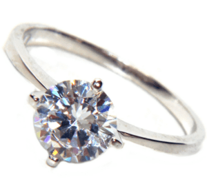Solitario in argento 925 con zircone brillante