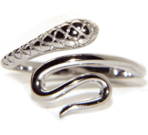Anello finger in argento 925 con motivo serpente – rodiato
