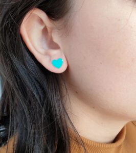 Orecchini argento 925 a cuore smaltati a mano