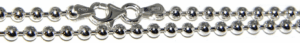 Collana a palline in argento rodiato
